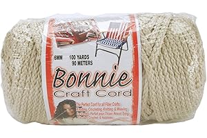 PEPPERELL CRAFTS Pepperell 6mm Bonnie Macramé Craft Cord, 100-Yard, Pearl/Beige