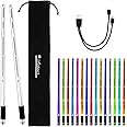 Antner Rechargeable LED Light Up Drum Sticks 15 Color Changing Drumsticks with Storage Bag for Adults Drummers, Durable Professional PC Polymer Material Drumsticks, Cool LED Light Up Drumsticks