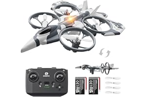 DEERC HT15 Dual-Mode RC Drone for Kids, Air & Land Mini Drone Helicopter Toy, Under 100g No License Needed, with 2 Batteries 14 Mins Flight Time, Altitude Hold, Headless Mode, 3 Speed Levels, 360° Flip, Indoor/Outdoor Beginner Gift