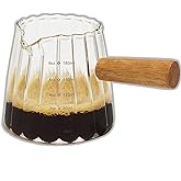 TIWPAJS Espresso Cups 6OZ, Espresso Accessories, Expresso Shots Cup, Espresso Shot Glass with V-Shaped Mouth, Ribbed Milk Fro