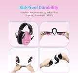 Dr.meter Ear Defenders Kids Pink 27.4dB SNR Hearing Protection Adjustable view 3