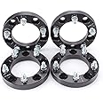 ZY WHEEL 4pcs Wheel Spacers 1" Thick 5x5.5 (5X139.7) Bolt Pattern with 1/2" Studs for Dodge Ram 1500, Ford F100 F150 E100 E150 Bronco, Jeep CJ3 CJ5 CJ6 CJ7 Scrambler Black