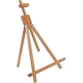U.S. Art Supply 31" High Wood Studio Tabletop Easel - Adjustable Artist Tripod, Holds Up to 27" Canvas, Folding A-Frame Artis