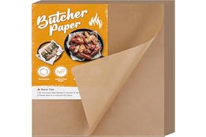 NEBURORA 60Pcs Brown Butcher Paper Sheets No Wax Disposable Paper - 12 x 12 inch - Ideal for Smoking Meats and Heat Press Sublimation