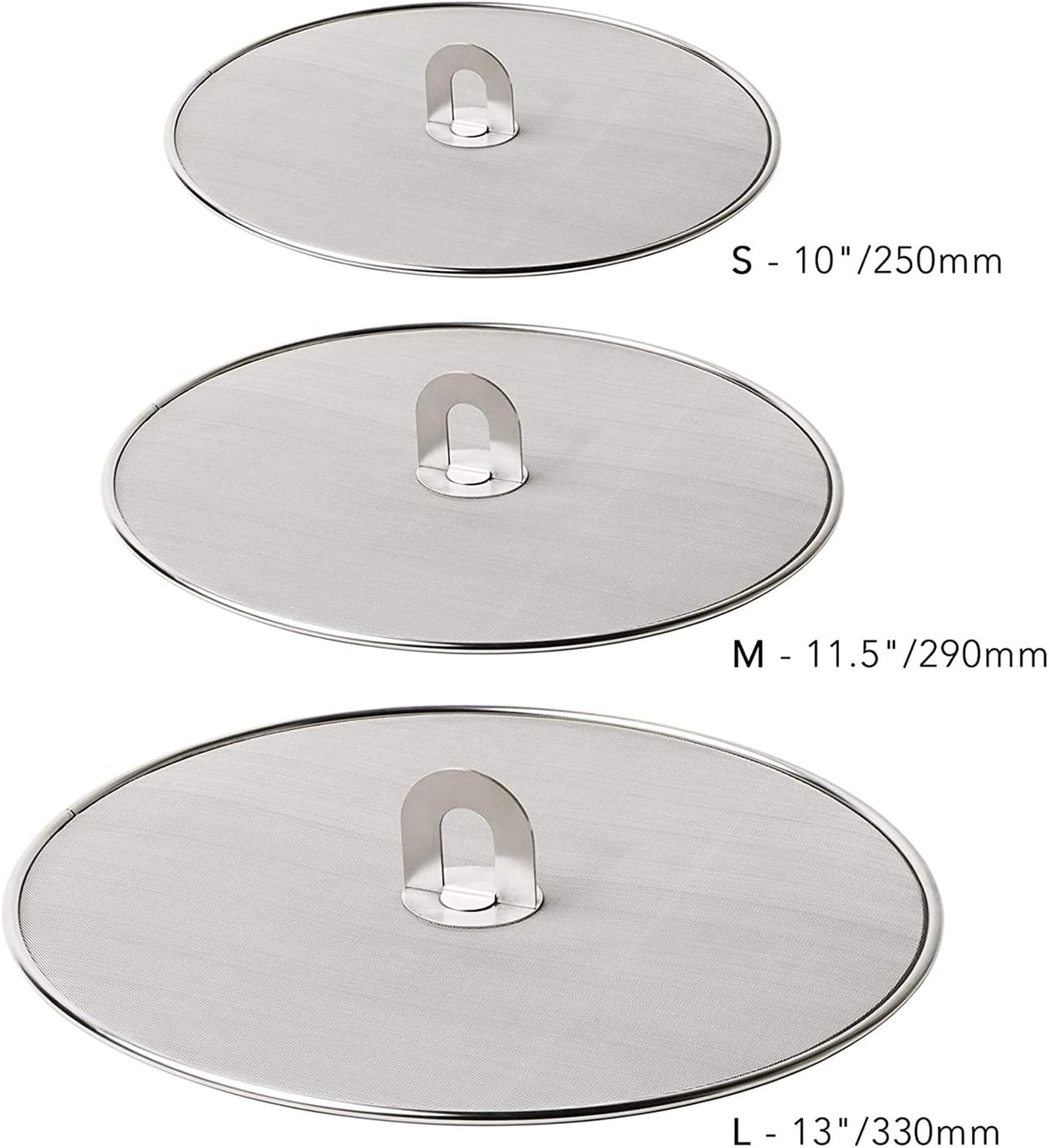 3 Pieces Mesh Splatter Screen Splash Guard Stainless Steel Splatter