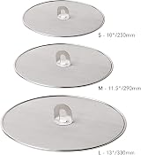 TheStriven 3 Piece Mesh Splatter Screen Stainless Steel Splash Guard Fry Pan view 2