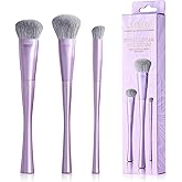 Jessup Face Makeup Brush Set 3 pcs, Ultra-Soft Dense Makeup Brushes for Foundation Contour Powder and Blush, Premium Synthetic Fiber, Luxury Purple T513