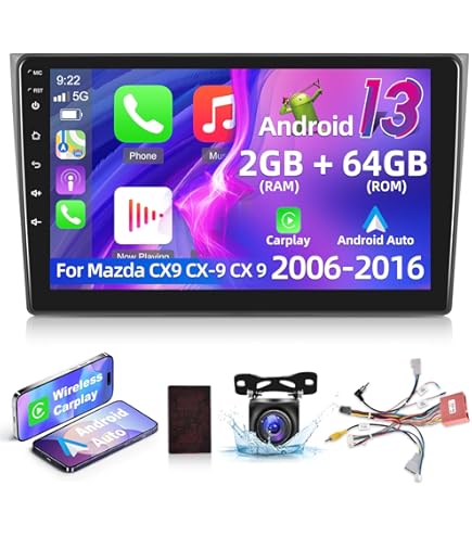 Touch Screen Home Stereo Android 13 Car Stereo For Mazda CX9 (2006