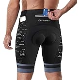 Men's Cycling Shorts Anti-Slip Leg 4D Padded Bike Shorts with 3-Pockets Breathable Biking Bicycle Motorcycle Half-Pants