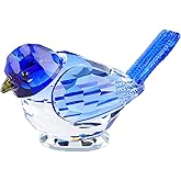 YWHL Blue Crystal Bird Figurine, Handmade Bird Gifts for Women Men, Art Glass Birds Animals Collectible Figurines for Desk Table Home Decoration