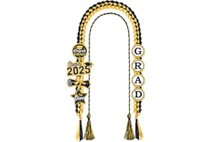 JOTFA Graduation Leis 2025 and Cords, Grad Money Leis with 8 Grad Glitter Patches for Graduation Party Decorations (Black & Gold)