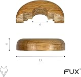 FUX 2 Radiator Pipe Covers 15mm Oak Single Collars Floor Rings view 4