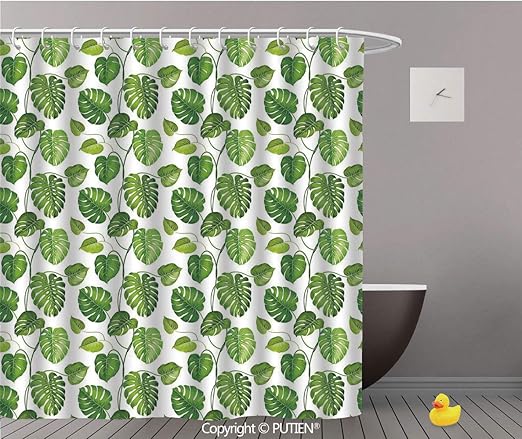 Amazon Com Putien Funky Shower Curtain Leaf Tropical Jungle