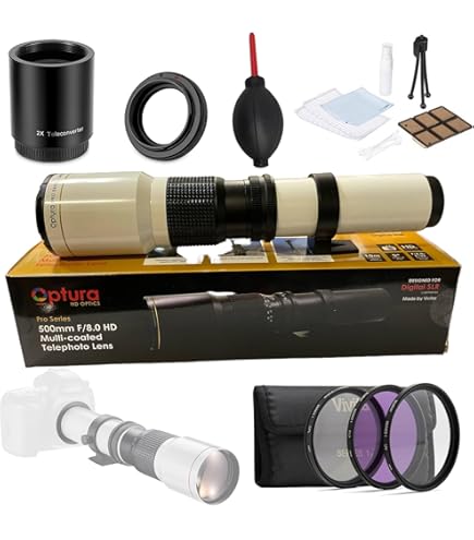 Amazon.com : OPTURA HD White 500mm/1000mm f/8 Manual Telephoto