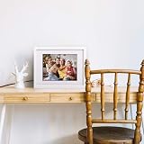 EGOFINE 10x8 Picture Frame Solid Wood with Mats 7x5 6x4, White 4 Pack view 6