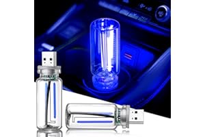SUACOPZAR 2PCS USB Car Light, Plug in USB Interior Car Lights, Touch Control Mini Glass Bottle Automotive Night Lamps, Portable Mini LED Bulb Night Lights Ambient Lighting for Auto Vehicle Decoration, Blue