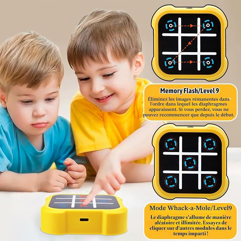 Tic Tac Toe Bolt Game, Jeu De Tic Tac Toe Électronique(Jaune) — photo 2 sur 7