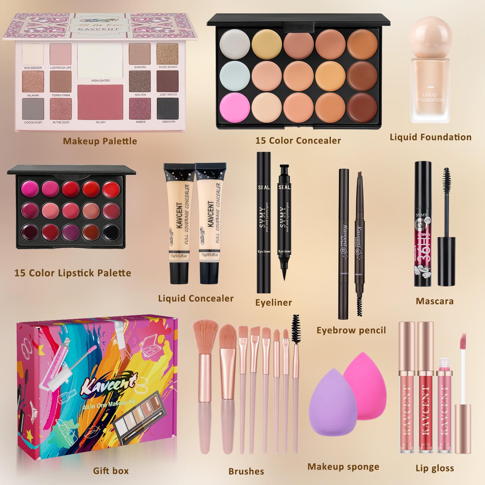 Makeup Kit Makeup Set for Women Teens full Kit Makeup Kits for Teenagers Makeup Gift Sets for Teen Girls Women Christmas Girls Gifts Eyeshadow