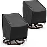 BROSYDA Swivel Patio Chair Covers, 2 Pack Waterproof Outdoor Rocking Chair Covers, Lawn Patio Furniture Covers, Heavy Duty Lounge Chair Cover, 30" W×34" D×38.5" H, Black