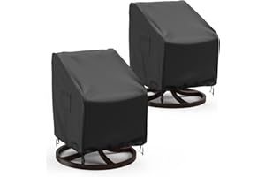 BROSYDA Swivel Patio Chair Covers, 2 Pack Waterproof Outdoor Rocking Chair Covers, Lawn Patio Furniture Covers, Heavy Duty Lounge Chair Cover, 30" W×34" D×38.5" H, Black