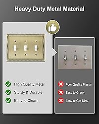 TREEWELL 2-Pack Triple Toggle Light Switch Cover