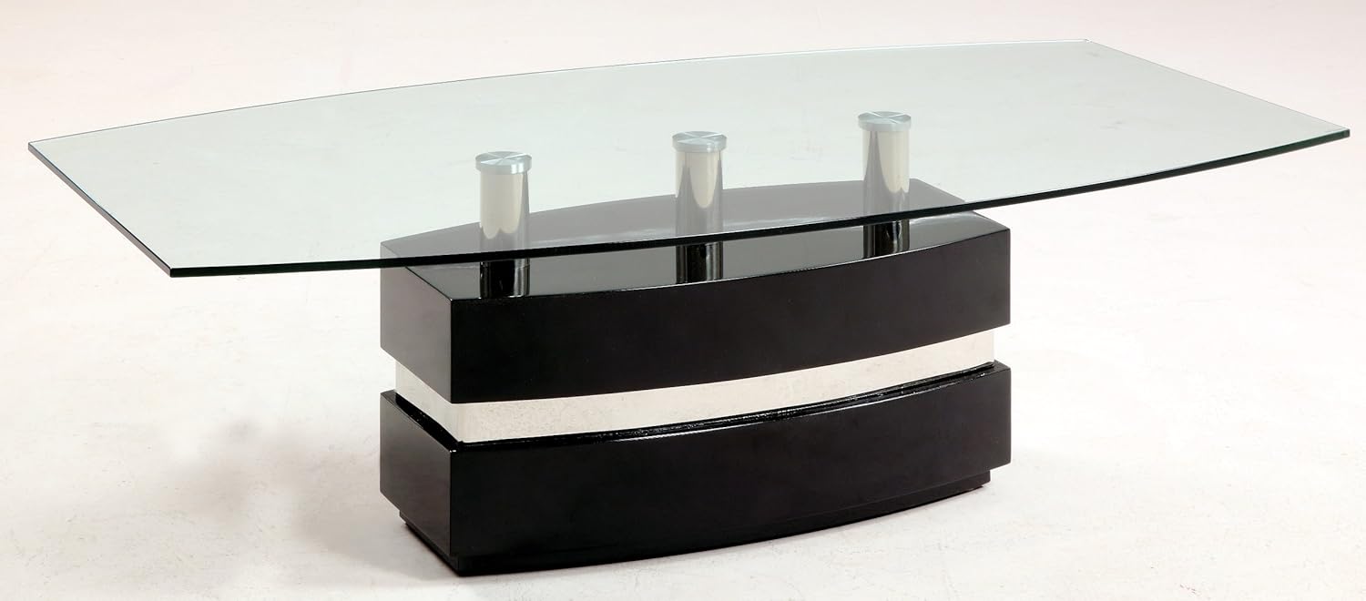 Boat Shape Glass Cocktail Table XENIACT Kitchen & Dining