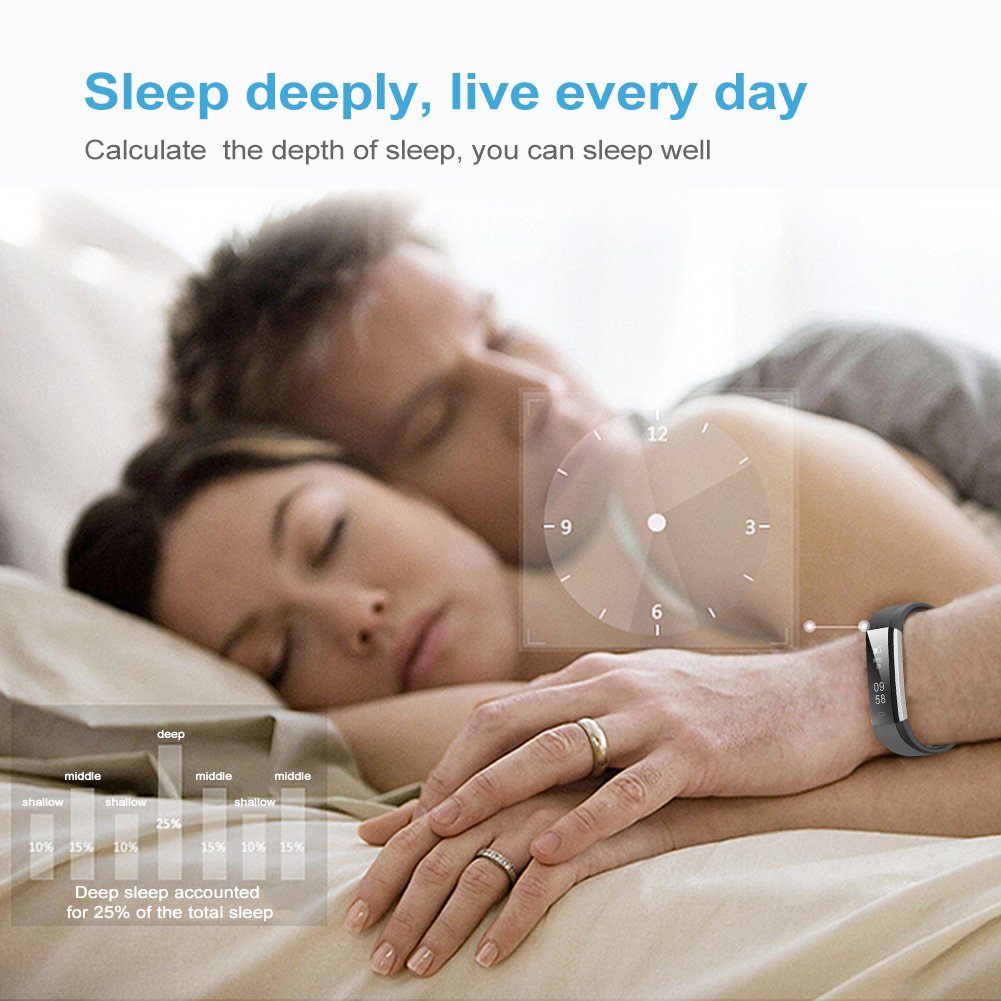 Lintelek Activity Tracker Slim Fitness Tracker Watch, Touch Screen