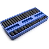 Genius Tools 32 Piece 3/8" Dr. 6 Point Standard and Metric Deep Impact Socket Set 7mm - 22mm TF-332M