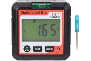 4 X 90° Digital Angle Finder Magnetic Protractor Inclinometer Angle Cube Level Box for Woodworking Construction (Orange White