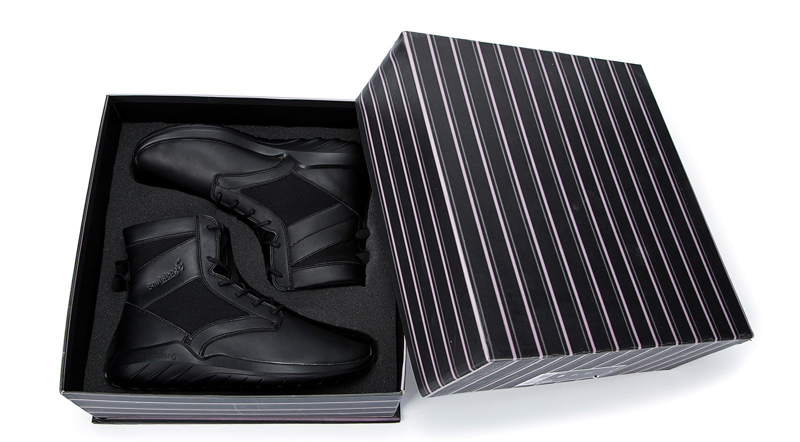 Mens Womens Unisex Ankle Boots Lace Up Cushioning Black Leather Winter Snow Shoes (4 UK, Black)