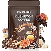 Mushroom Coffee 11 in 1 Mushrooms with Ashwagandha, Lion's Mane, Reishi, Cordyceps, Shiitake, King Oyster & Turkey Tail,Instant Coffee Powder for Boosts, Energy, Focus & Immunity Support(30 Servings)