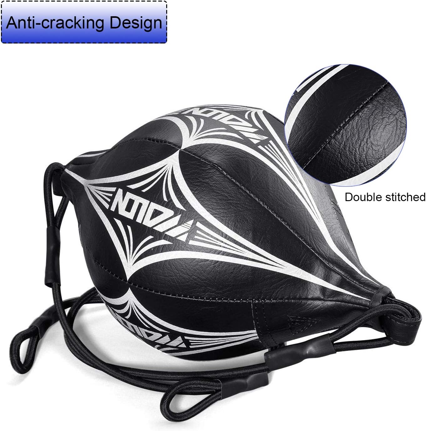OPLIY Double End Ball, Leather Boxing Speed Ball with Pump Speed Dodge Ball Include 2pcs Ring Locking for Gym MMA Boxing Sports Punch Bag : Sports & Outdoors