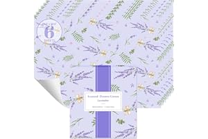 STRN Drawer Liners for Dresser, Lavender Fragrant Drawer Liner 6 Sheets, Non-Adhesive Drawer Paper Liner for Bedroom Shelf Closet, Shoe Chest