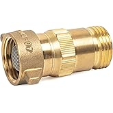 Hourleey Brass RV Water Pressure Regulator, Water Regulator for RV Camper with Filter Screen, Protector for Campers, Travel Trailers, RV Plumbing System, 40-50 PSI