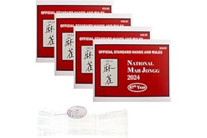Extuch National Mah Jongg League 2024 Mahjong Card Official Standard Hand and Large Print Mahjong Scorecard, Mahjong Scorecard- 4Pcs