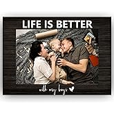 CAIFZ Life is Better with My Boys Picture Frame, Boy and Mom Father Grandparent Photo Frame, 4x6 inch Photo