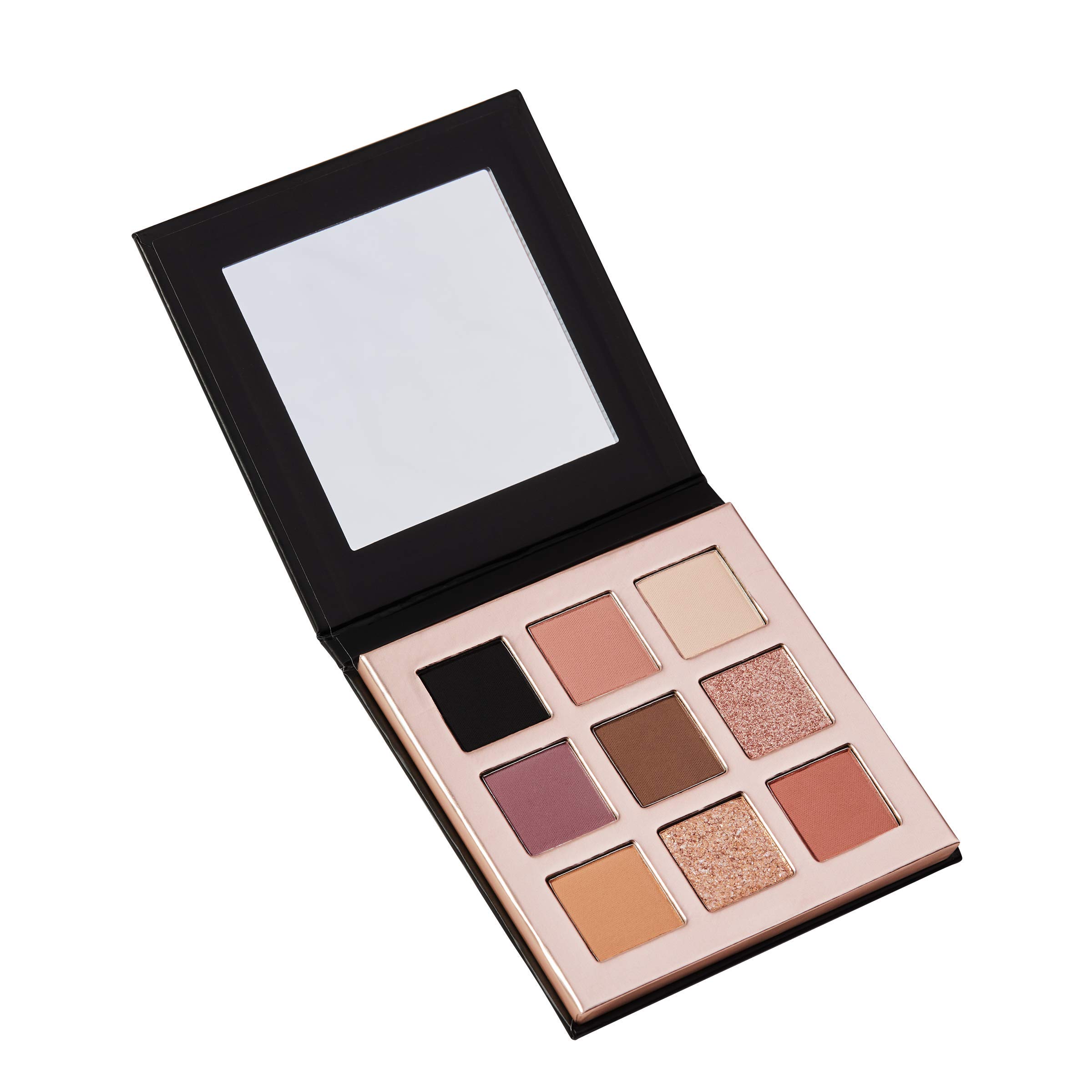 Pippa of London Camden Make Up Palette 353 with 9 Luxury Matte, Shimmer and Glitter Eyeshadows in Rose Gold case with Mirror