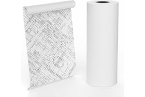 MBLABEL Wide Format Paper 24” x 150' CAD Rolls, Plotter Paper on 2" Core for CAD Drawings, 1 Roll Engineering Plans, GIS Maps & Architectural Designs