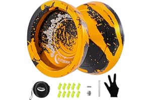 WATIEOBOO yo yo Responsive Yoyo for Beginners, Professional Unresponsive Yo yo for Adults Pro Metal Trick Yo-yo with yoyos Bearing Kit 10 yoyo Strings, Case & Gloves