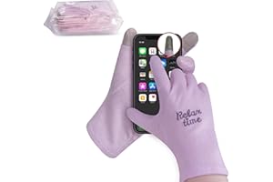 HandLove 12 Pairs Eczema Gloves, Moisturizing Gloves Overnight for Women & Men, Overnight Lotion & Spa Treatment, Dry Hands & Eczema, 100% Cotton, Multi-Purpose, Touch Purple, S-M