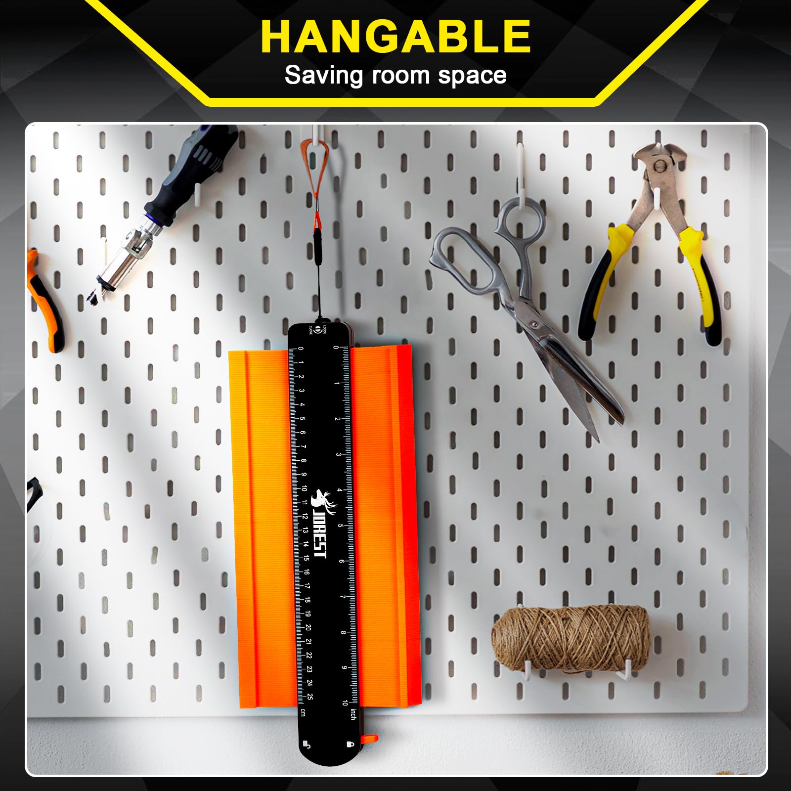 JOREST Konturenlehre Groß Weihnachtsgeschenke mit Feststeller + Tieflochmarker, Konturenlehren, Laminat Schablone, Contour Gauge, Anzeichnen Konturenschablone, Vervielfältigungslehre, Konturmessgerät 8