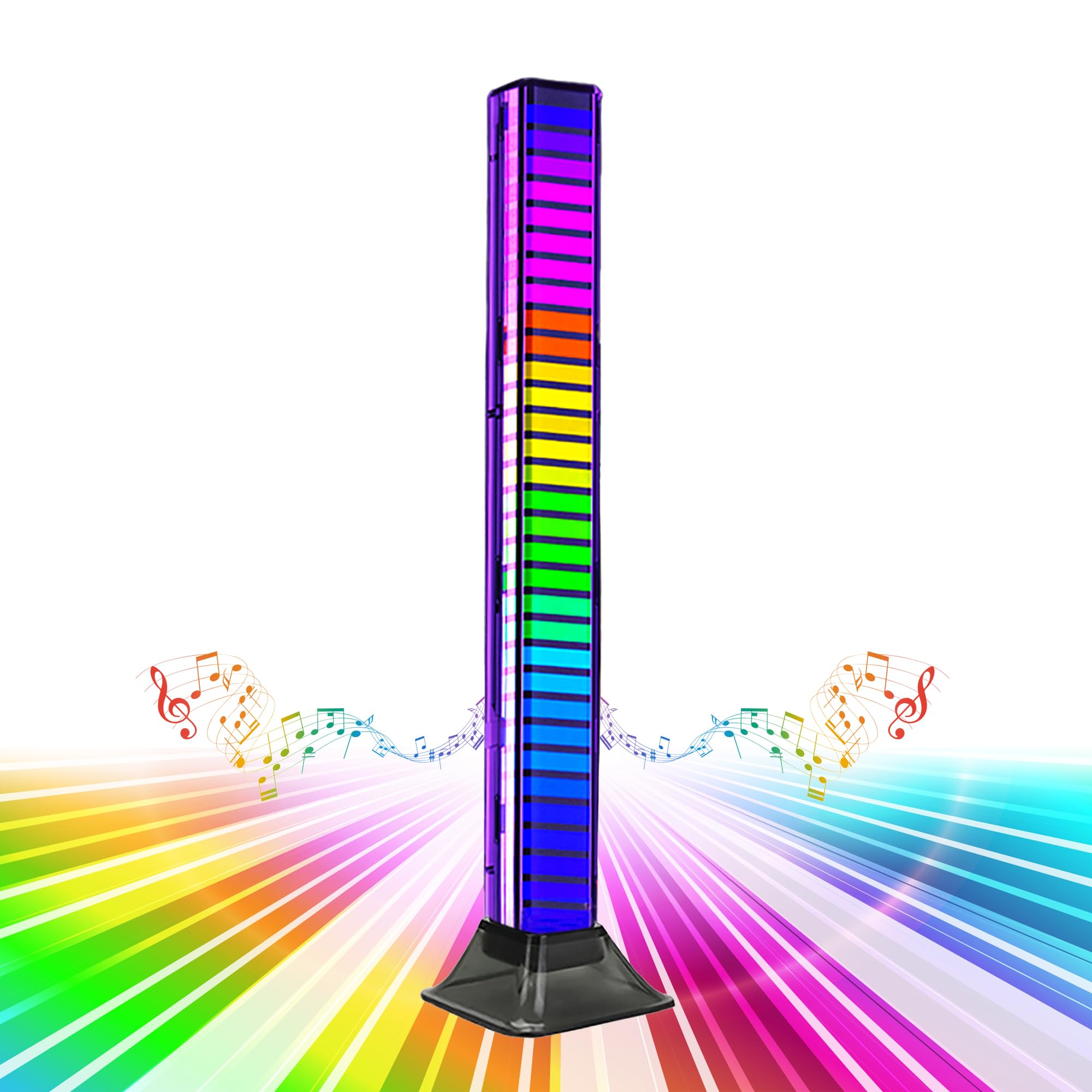LuminKing 3D Music LED Bar - Rhythm Light Bar, Syncs with Music & Sound, Rechargeable Battery, Portable, Suitable for Party, Disco, Gaming & Car