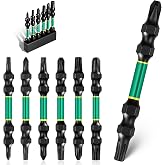LMXMGRG 6-Pack PH2/T25 Double Ended Impact Driver Bits, 2.56 Inch #2 Phillips and T25 Torx Power Bits, Magnetic S3 Alloy Steel 1/4 Inch Hex Shank Screwdriver Bits for Drill and Impact Driver