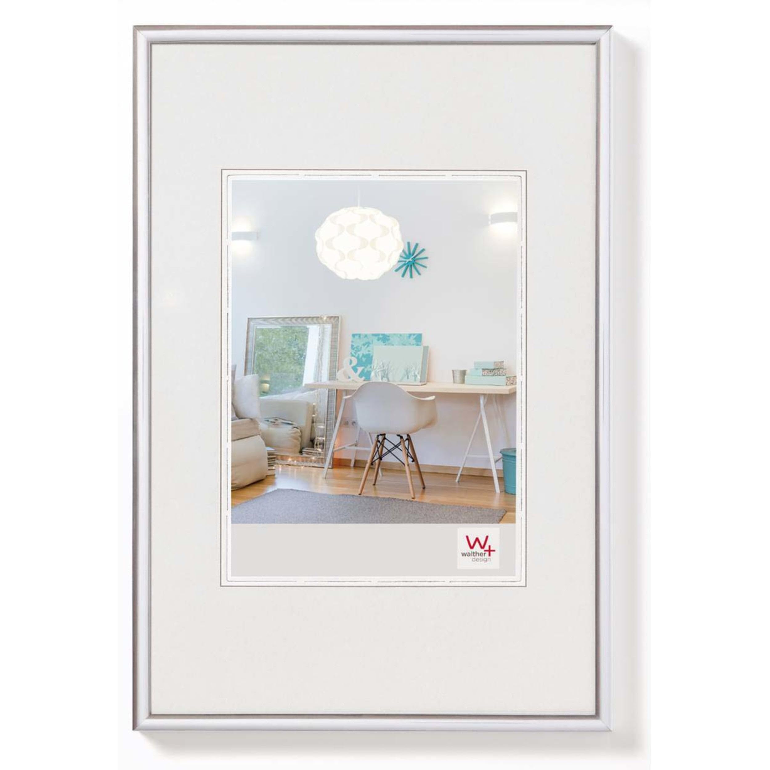 walther design Bilderrahmen silber 60 x 80 cm New Lifestyle Kunststoffrahmen KV080S
