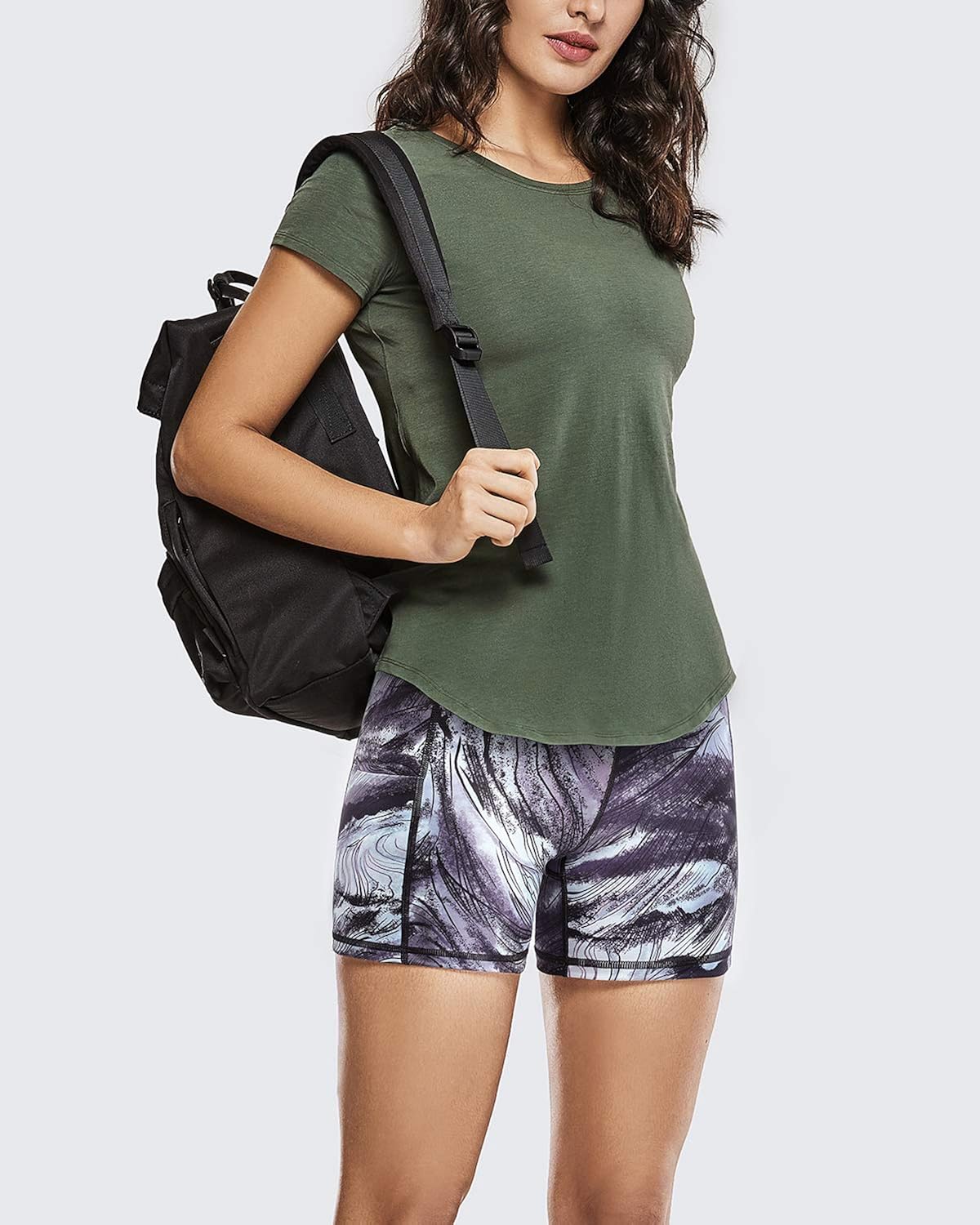 G4Free High Waist Yoga Shorts with Pockets Workout Bike Shorts for Women Non See-Through Running Exercise Short Leggings: Clothing