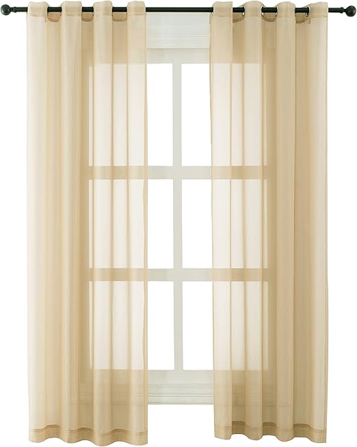 Amazon Com Bermino Sheer Curtains Voile Grommet Semi Sheer