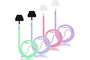 Weewooday 4 Pcs Universal Cell Phone Lanyard Around The Neck Phone Strap Crossbody with Patch for Most Mobile (Solid Color Series)