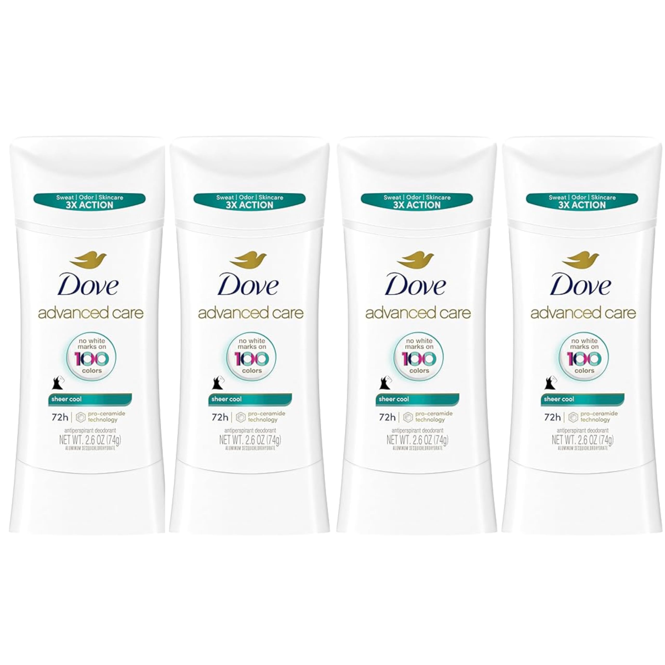 Photo 1 of *ONLY 3* Dove Advanced Care Antiperspirant Deodorant Stick Sheer Cool for Soft, Resilient Skin Sweat & Odor Protection, 2.6 oz (Pack Of 4)