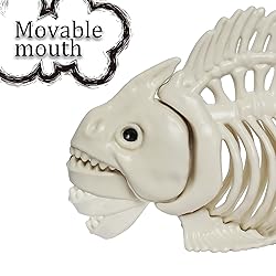 NEROSUN Halloween Fish Skeleton Decorations, 3 Pack