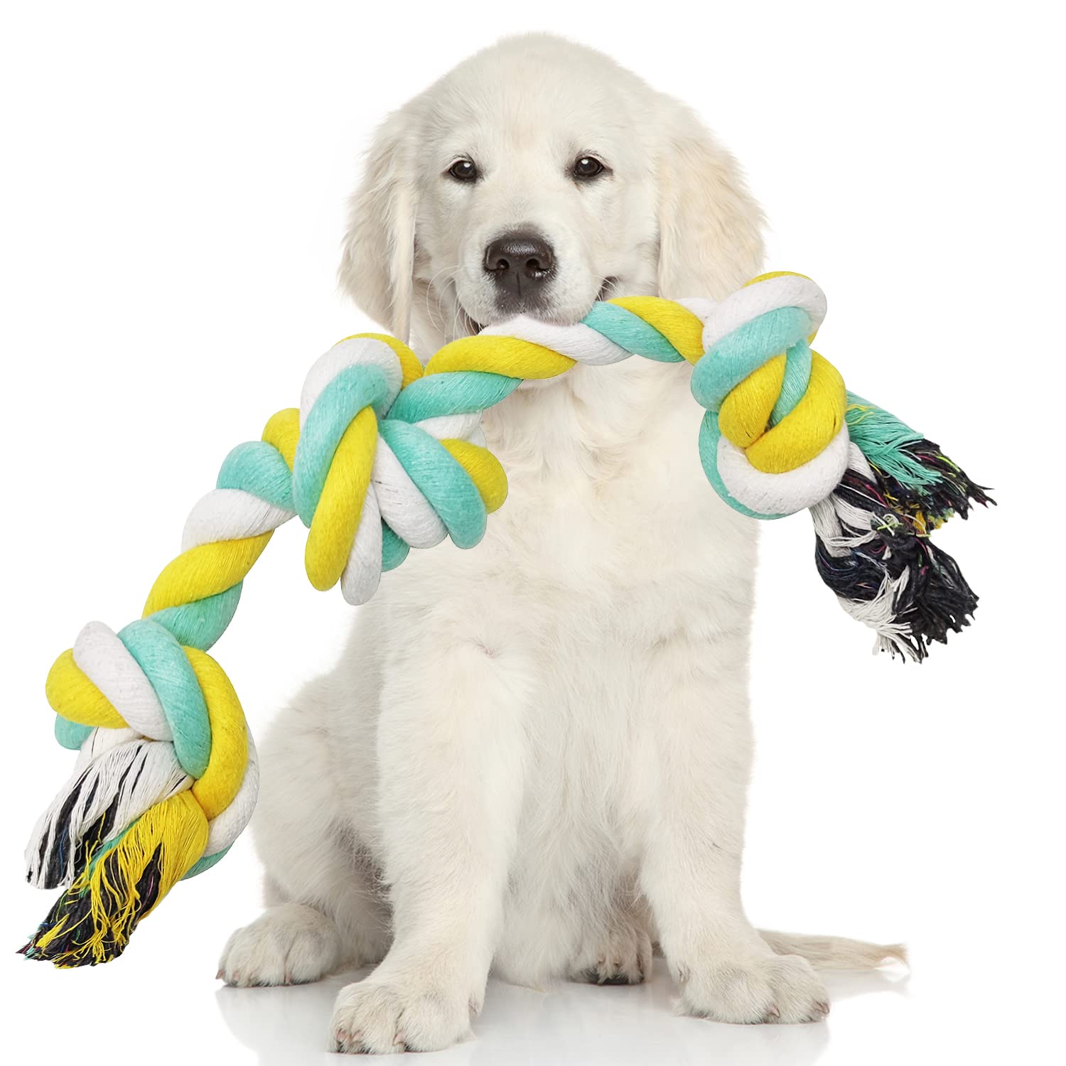 BPS Cotton Knot Rope Toy for Dogs Large Size Cotton for Dental Health Dog Teeth Cleaning (Toy Rope 2) BPS-1838